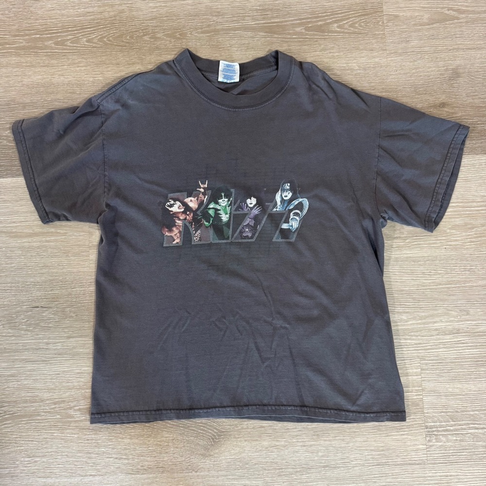 Vtg 2000 M&O Knits KISS Band Tee Mens Large Farewell Tour Graphic T-Shirt